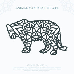 Fototapeta na wymiar Animal Mandala. Vintage decorative elements. Oriental pattern, vector illustration.