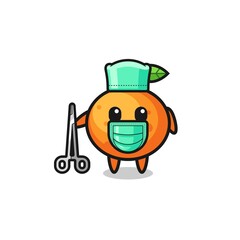 surgeon mandarin orange mascot character