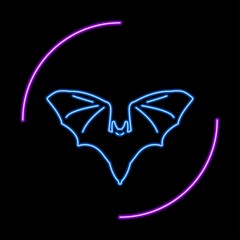 Bat neon sign, modern glowing banner design, colorful modern design trend on black background. Vector illustration.