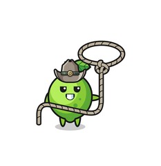 the lime cowboy with lasso rope
