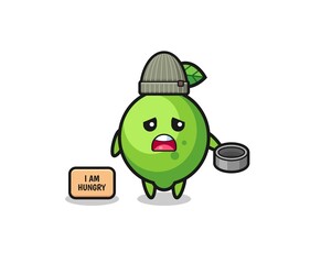 cute lime beggar cartoon character