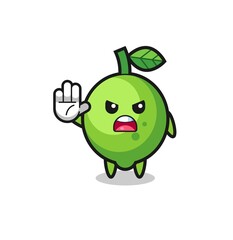 lime character doing stop gesture