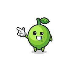 lime mascot pointing top left