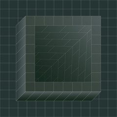 Ventilation well. 3d background. Dark green  Tiles