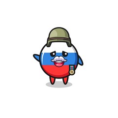 cute russia flag as veteran cartoon