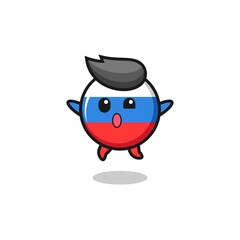 Fototapeta premium russia flag character is jumping gesture