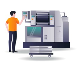 Offset printing machine operator