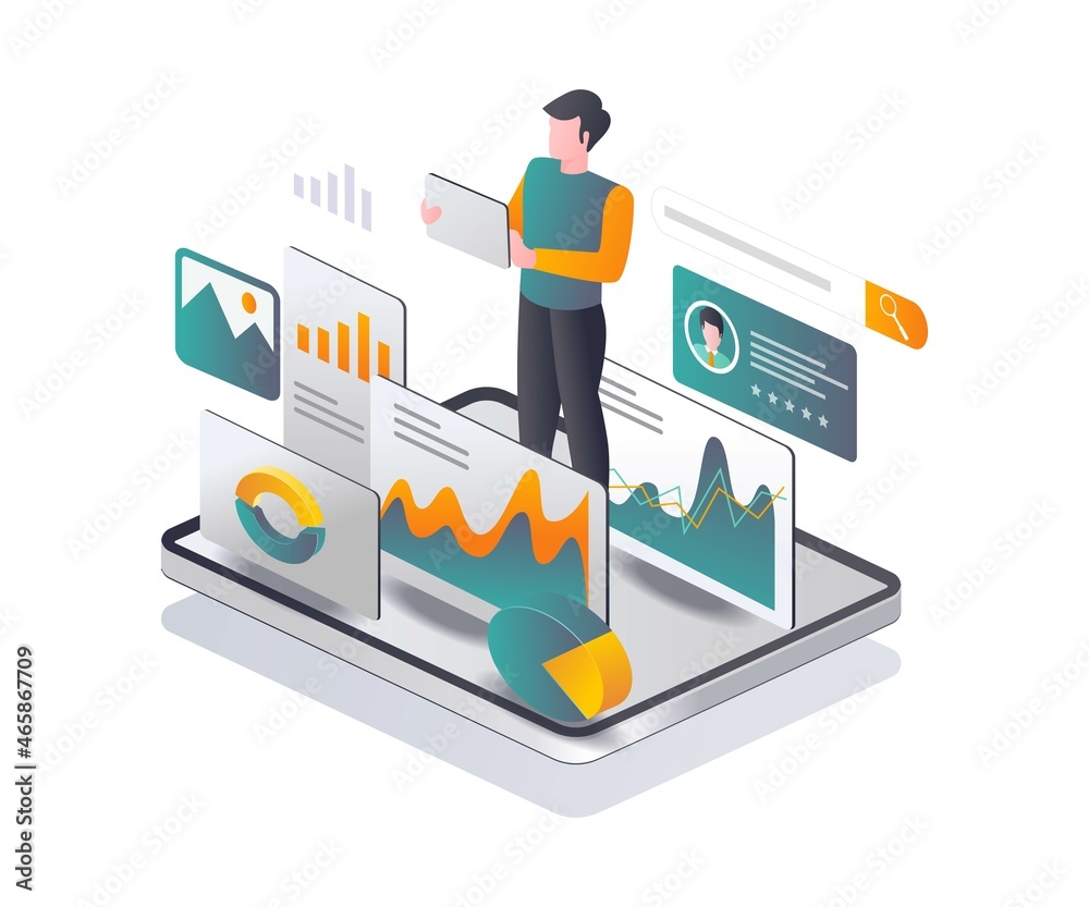 Poster Man is collecting seo data analysis
