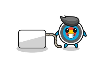 target archery cartoon is pulling a banner