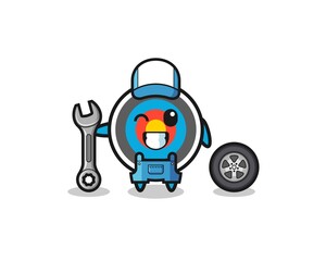 the target archery character as a mechanic mascot