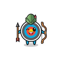 target archery cartoon as medieval archer mascot