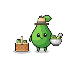 avocado herbalist cute cartoon