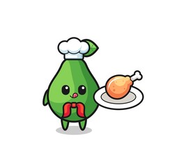 avocado fried chicken chef cartoon character