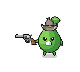 the avocado cowboy shooting with a gun