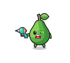 cute avocado holding a future gun
