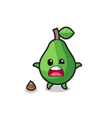 avocado earth surprised to meet poop