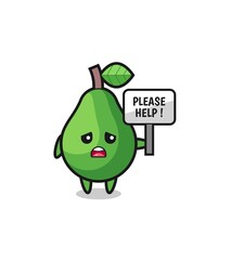 cute avocado hold the please help banner