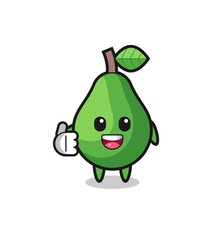 avocado mascot doing thumbs up gesture