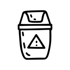 hazardous waste line vector doodle simple icon