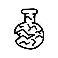 broken chemical flask line vector doodle simple icon