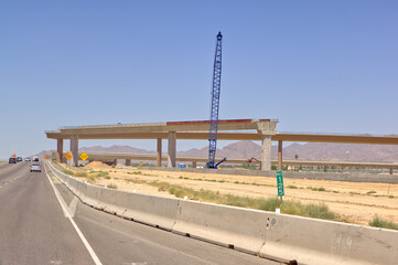 Highway bridge interchange under construction in Arizona