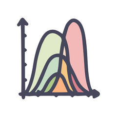 normal distribution graph color vector doodle simple icon