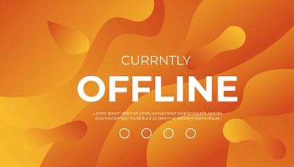 Currently offline twitch banner background vector template. Liquid geometric background with modern design.