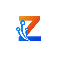 Initial Letter Z Technology Logo Design Template Element