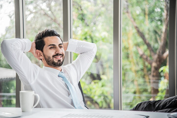 Business people contemplating in a modern office