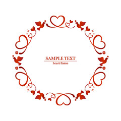 ハートと鳩のフレーム