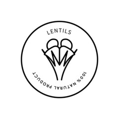 Icon Lentil Simple Style. Natural Product. Vector sign in a simple style isolated on a white background