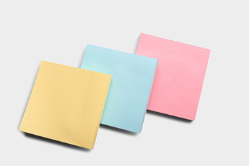 Colorful sticky notes on white background