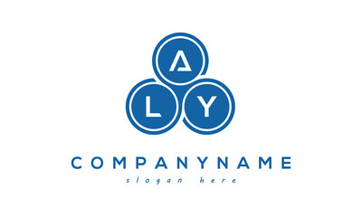 Fototapeta na wymiar ALY three letters creative circle logo design with blue