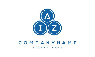Fototapeta na wymiar AIZ three letters creative circle logo design with blue