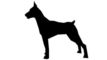 black silhouette of a dog doberman