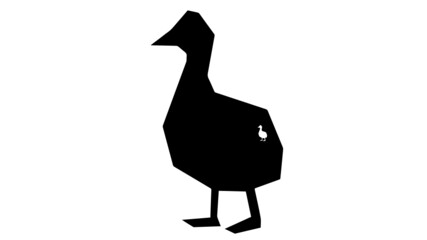 black silhouette of a duck