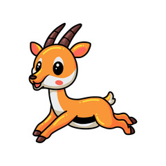 Cute little gazelle cartoon jumping