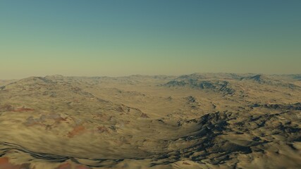 alien planet landscape sci fi spatial background, view from planet surface with spectacular sky, realistic digital illustration