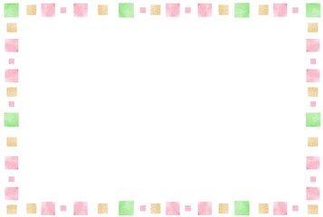 水彩のフレーム素材　四角　スクエア