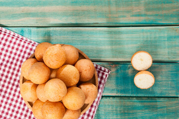 Buñuelo; Traditional Food Colombian - Deep Fried Cheese Bread, Photo On Wooden Background