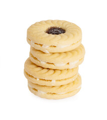 cookies with jam isolated on white background