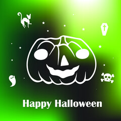 Halloween night party, Pumpkin flat colon,r desig