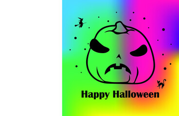 Halloween night party, Pumpkin flat colon,r desig