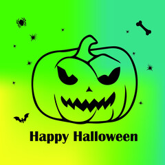 Halloween night party, Pumpkin flat colon,r desig