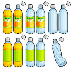 主線ありの500mlペットボトルイラスト