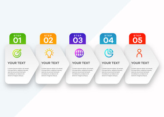Presentation business infographic template with 5 step