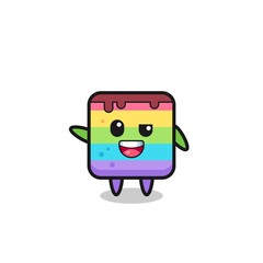 rainbow cake character as the afro boy