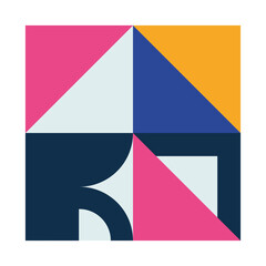 Obraz premium minimal geometric colorful template