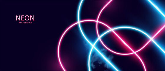 Futuristic glowing neon lights background vector illustration.