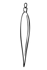 Vector contoured glass toy, decoration for xmas tree, in doodle style. Clipart for Merry Christmas and New Year greeting card, coloring book, template for children creativity